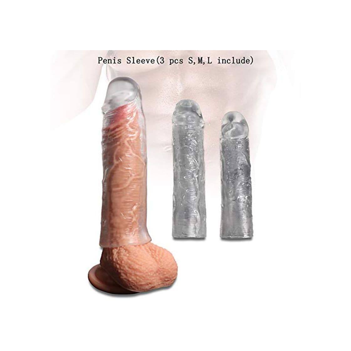 Producto Kissplay Extensión de pene, Reutilizables de la Manga de Peni Realista, Transparente