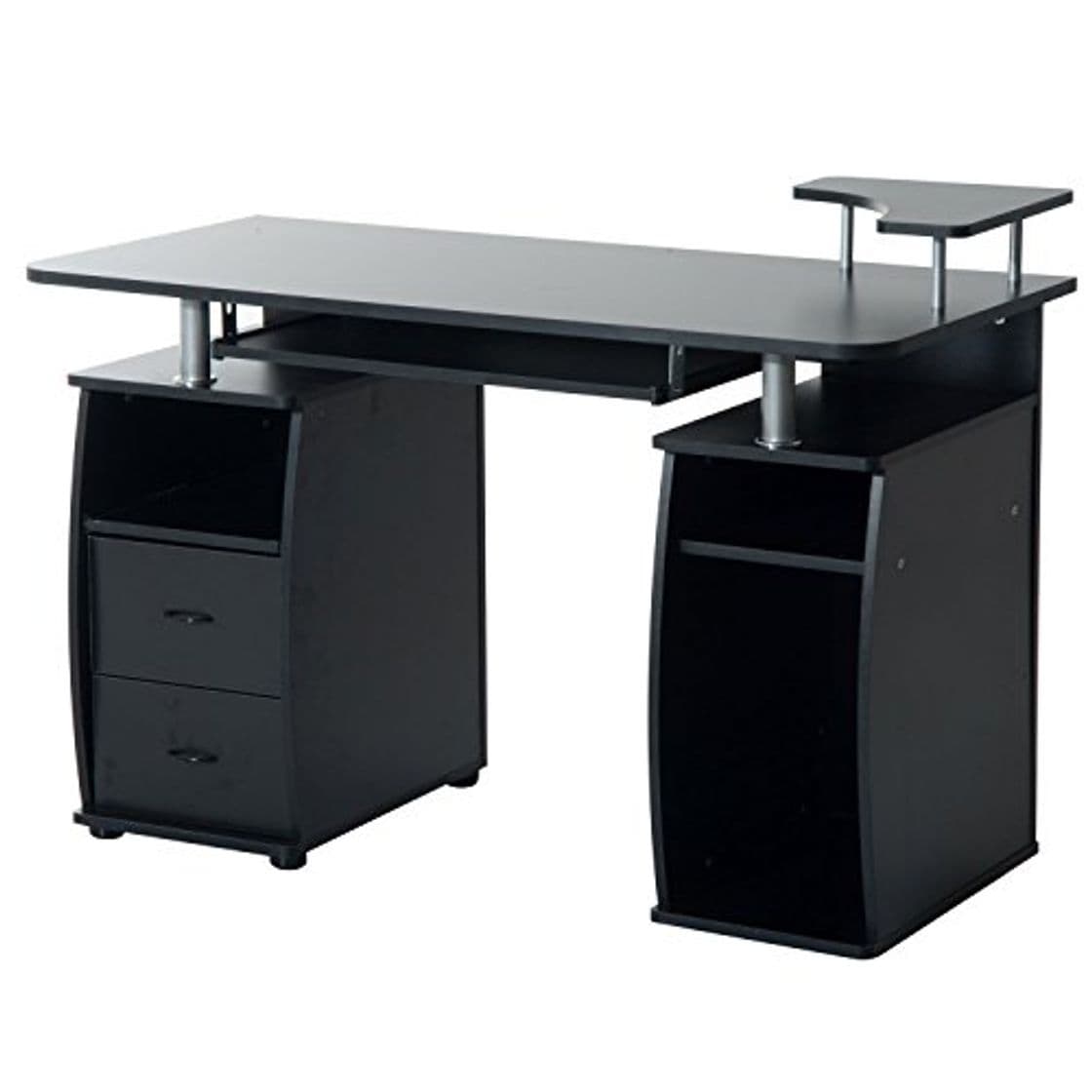 Producto HOMCOM 2454140031 mesa de escritorio para ordenador mobiliario de despacho y oficina color negro madera 120x55x85cm