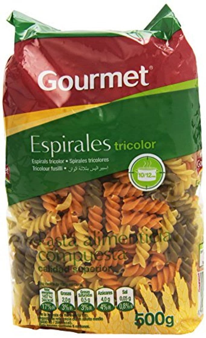 Product Gourmet Espirales Tricolor Pasta Alimenticia Compuesta