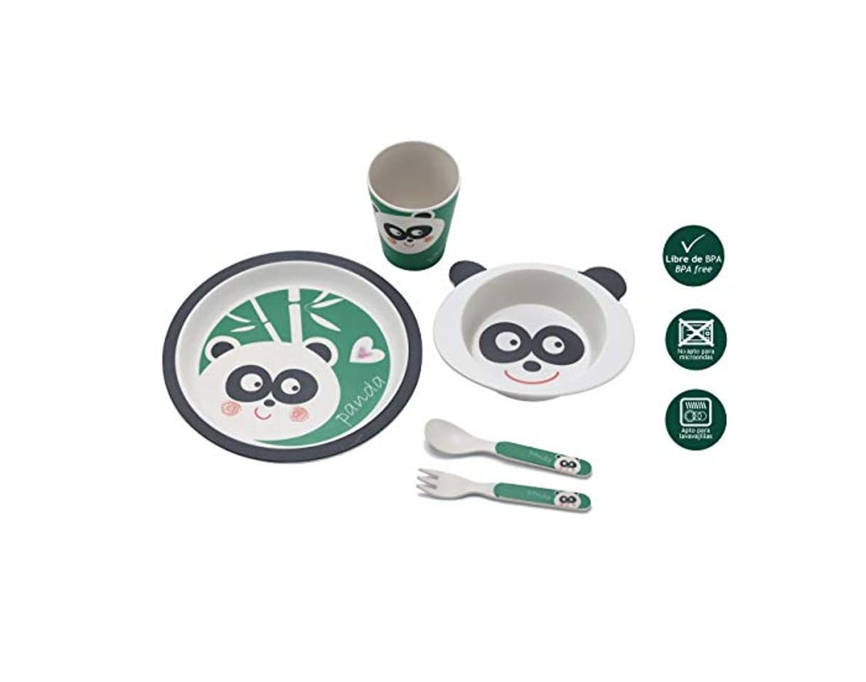 Product TIENDA EURASIA® Vajilla De Bambú Infantil - Set de 5 Piezas -