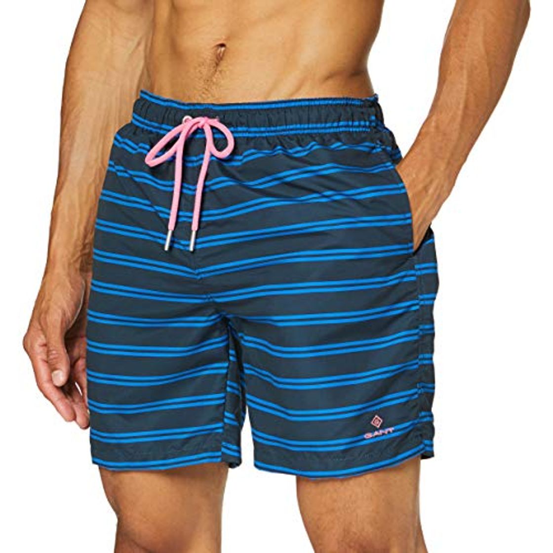 Fashion GANT Double Breton Swim Shorts Long Cut Pantalones Cortos, Azul