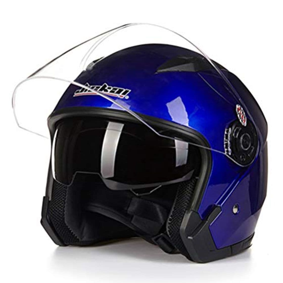 Product Desconocido Casco abierto de motocicleta Capacete Para Motocicleta Cascos Para Moto Racing Cascos vintage de motocicleta con lente doble Casco de pareja