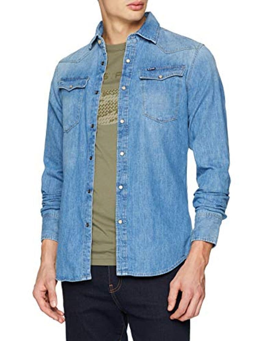 Fashion G-Star Raw 3301 Slim Shirt Camisa vaquera, Azul