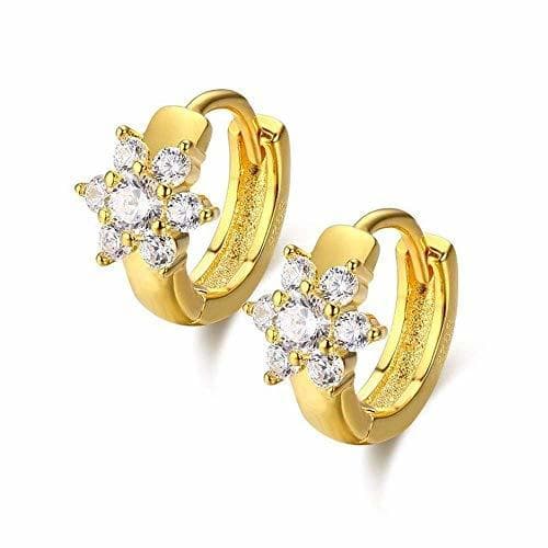 Product Simplicidad con Estilo Pendientes Cute 925 Silver Gold Color Flower Circle Small