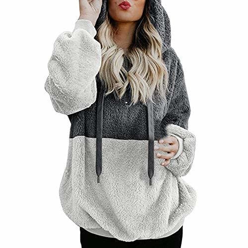 Product Mujer Sudadera Caliente y Esponjoso Tops Chaqueta Suéter Abrigo Jersey Mujer Otoño-Invierno