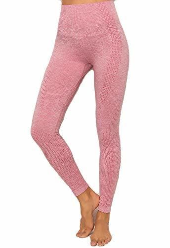 Product FITTOO Leggings Sin Costuras Corte de Malla Mujer Pantalon Deportivo Alta Cintura