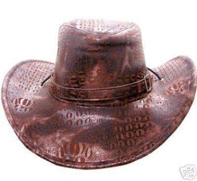 Lugar Sombrero de vaquero marrón Snake de piel para adultos