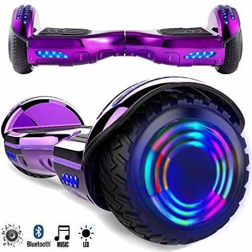 Producto Magic Vida 6.5´´ Patinete Eléctrico Bluetooth Scooter Monopatín LED Atractivo(Púrpula Cielo)