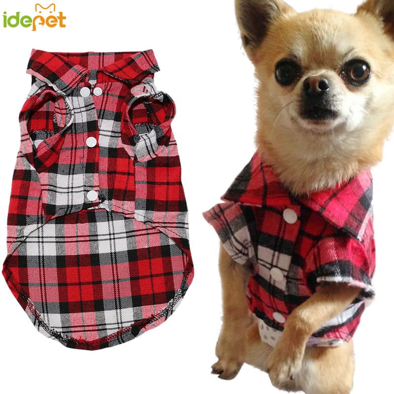 Fashion Pet Dog Clothes for Puppy Summer Dog Vest Plaid