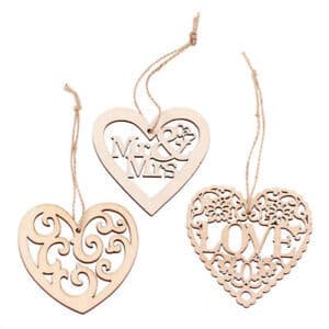 Moda Laser Cut Decorative Heart Wooden Shape Craft Embellishment
