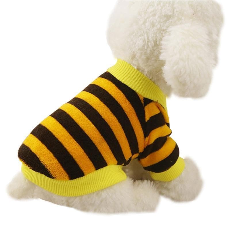 Fashion Striped Heart Small Dog Clothes Winter Warm Puppy Coat Soft 