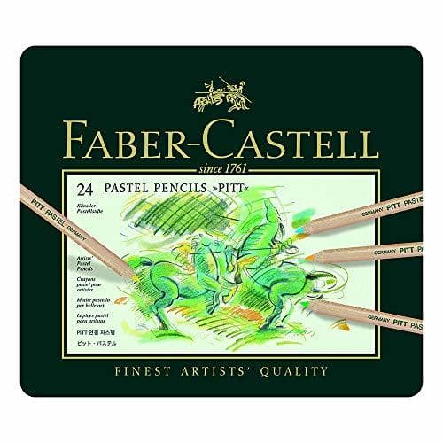 Lugar Faber-Castell 112124 - Estuche de metal con 24 ecolápices Pitt pastel