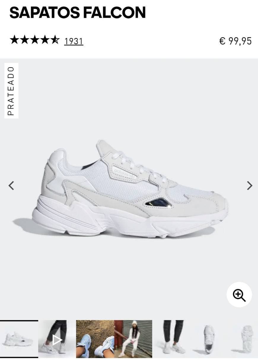 Fashion Adidas falcon brancos e prata 😍