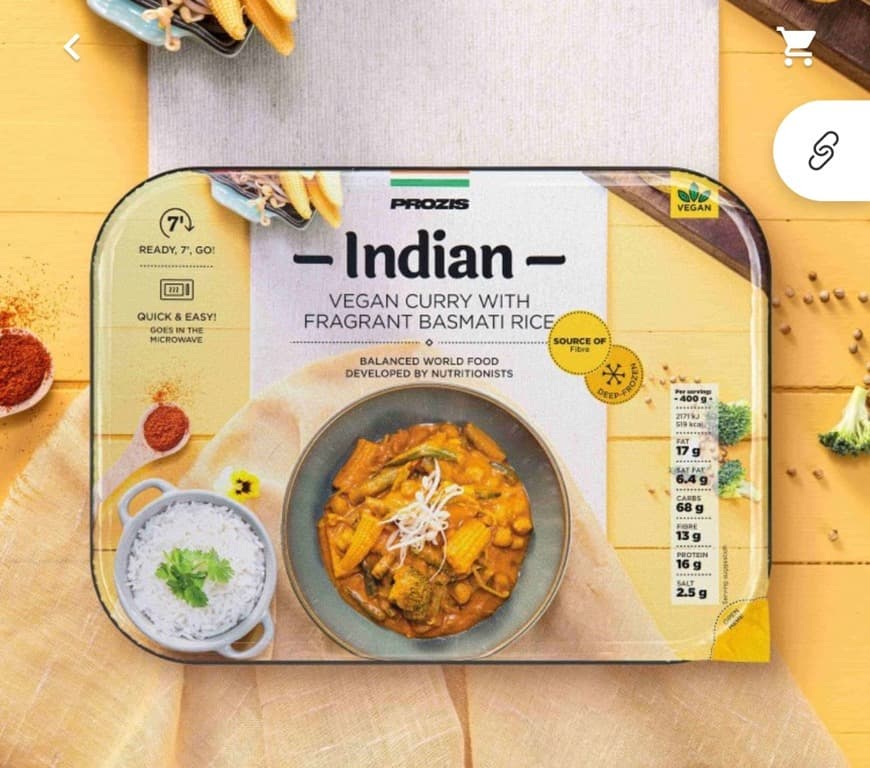 Producto Caril Indiano Vegan com Arroz Basmati Aromático