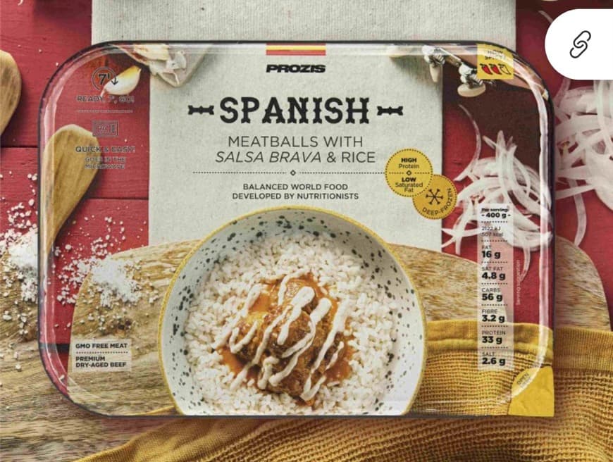 Producto Almôndegas Espanholas com Salsa Brava e Arroz

