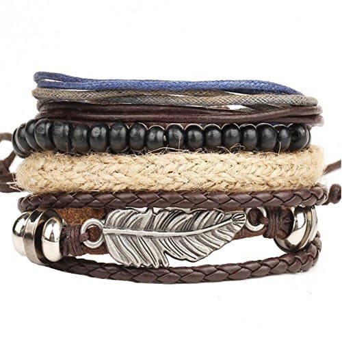 Product SMARTLADY Brazalete De Pulsera De Cuero Trenzado Para Hombre