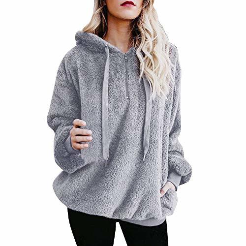 Product Mujer Sudadera Caliente y Esponjoso Tops Chaqueta Suéter Abrigo Jersey Mujer Otoño-Invierno