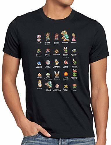 Product A.N.T. Mario Stars Camiseta para Hombre T-Shirt Switch NES SNES Gamer, Talla