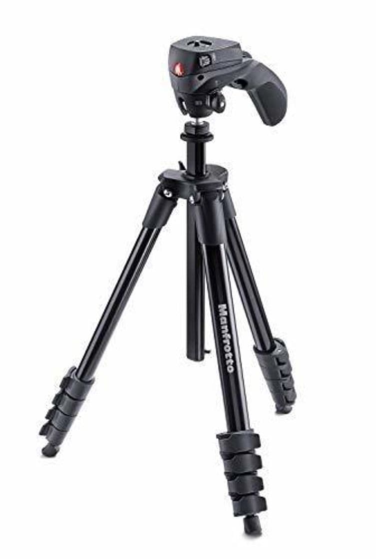 Electronic Manfrotto Compact Action, Trípode con Rótula de Joystick para Cámaras Réflex