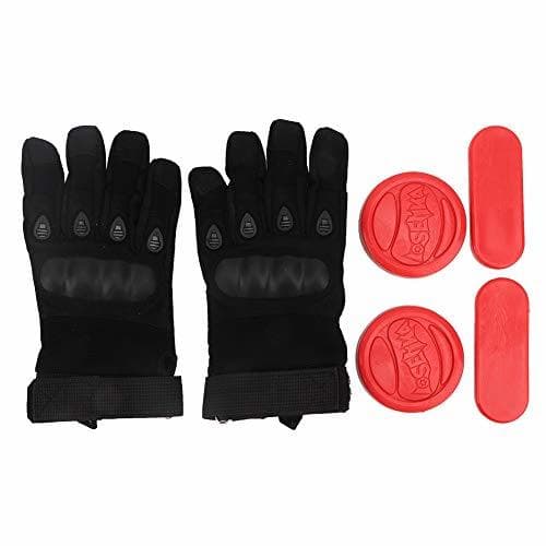 Product Alomejor Guantes de Deslizamiento Longboard Descenso Longboarding Bloque de Doble Deslizamiento Guantes