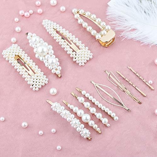 Belleza Makone Pearl Hair Clip -12 PCS Pearl Hair Clip Hairpins Hair Barrette