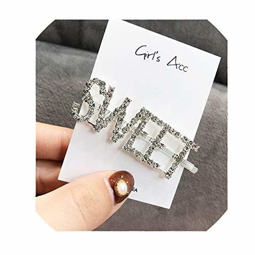 Producto Women Girls Crystal Letter Hair Clips bands Barrettes wear Hairp Hair Accessories