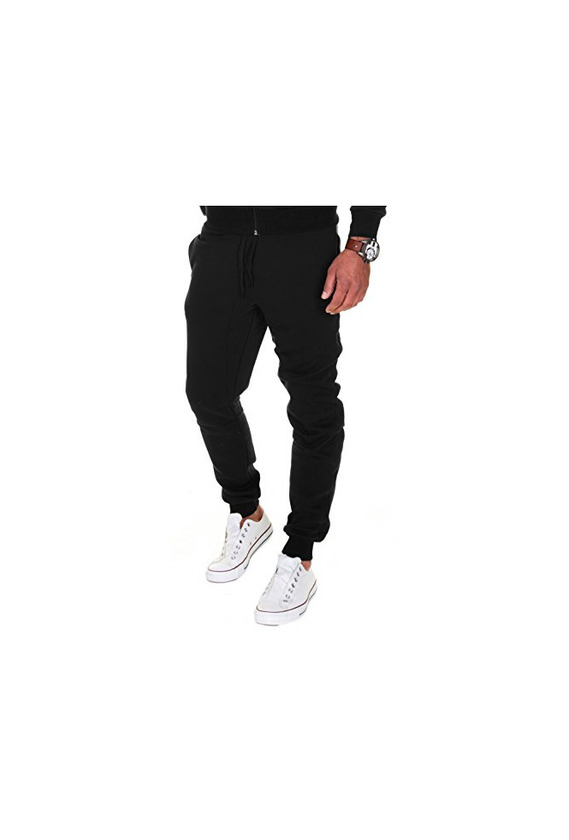 Fashion MERISH Pantalones Jogger Hombre Deportivos Joggers Modell 211 Negro L