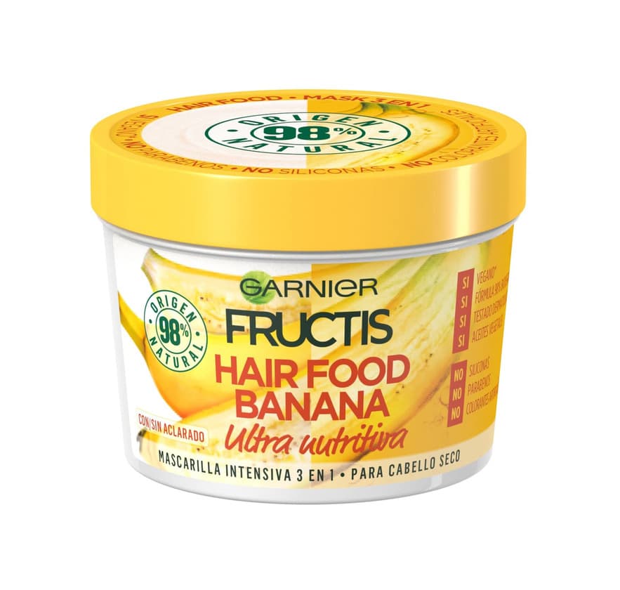 Beauty Garnier Fructis Hair Food Banana Mascarilla 3 en 1 - 3 Recipientes