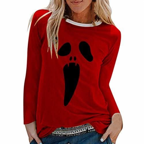 Producto TUDUZ Camisas Mujer Manga Larga Blusas Impresión Tops Cuello Redondo Camisetas