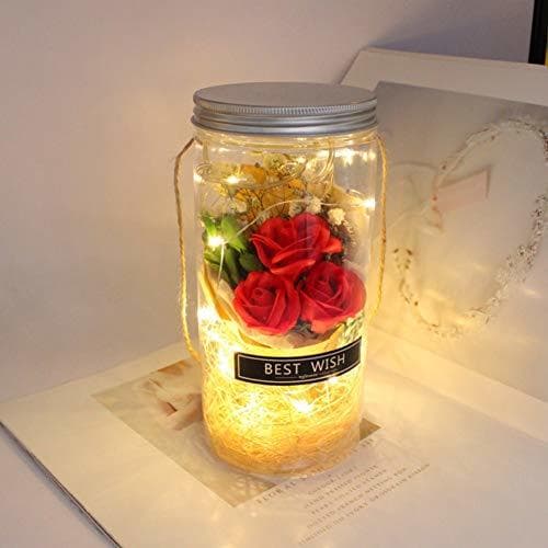 Producto Ramo de flores de rosas de jabón claro y cadena de luz