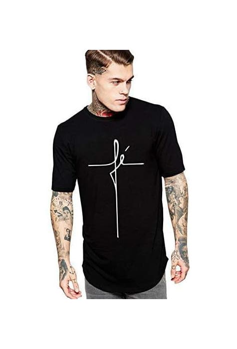 Producto Camiseta Criativa Urbana Long Line Oversized Fé