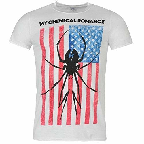 Lugar My Chemical Romance Flag Spider T-Shirt Mens White Casual Wear Top tee