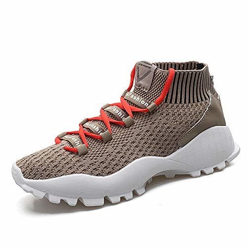 Producto QIMITE Zapatillas para Hombre.Calzado Casual Hombres Sneakers Gris Superior Alta Lace-up Plana