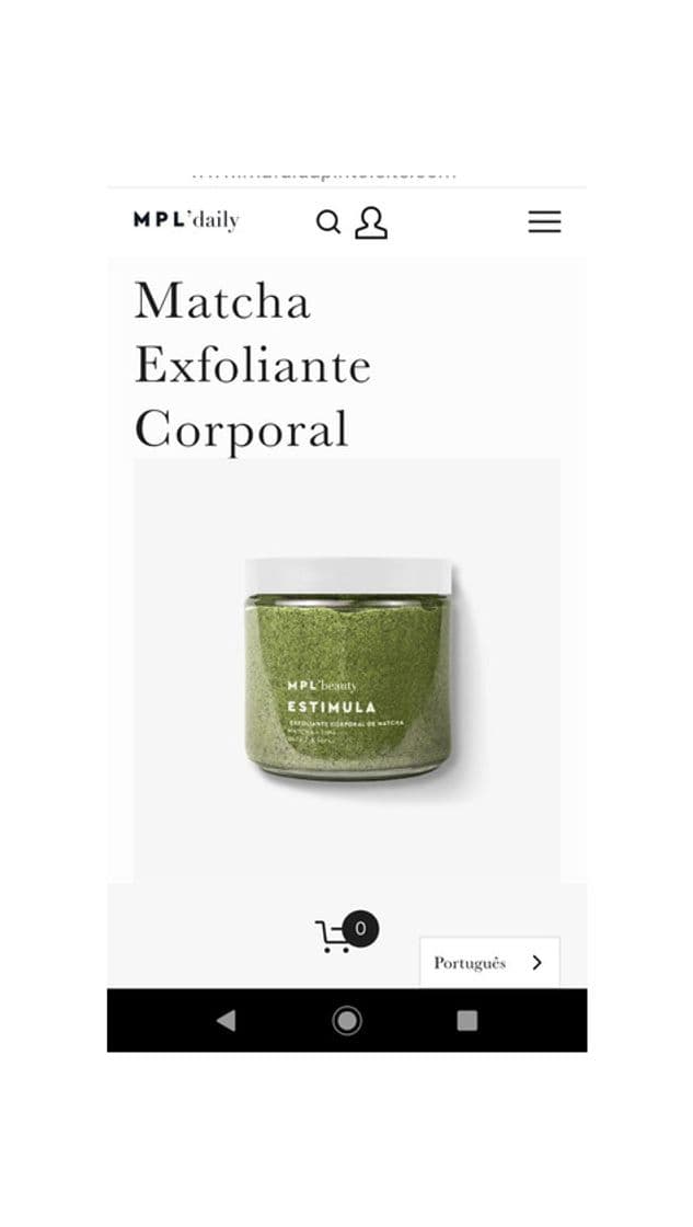 Product Matcha esfoliante mpl beauty