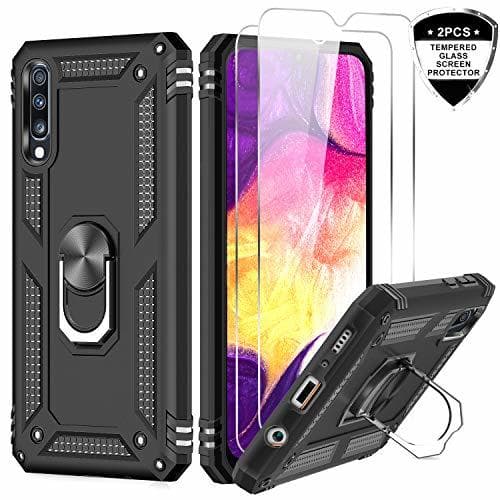 Electronic LeYi Funda Samsung Galaxy A70 Armor Carcasa con 360 Anillo iman Soporte