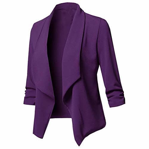 Product RISTHY Trajes Chaqueta Mujer Blazer Mangas Largas Primavera Invierno Abrigo Color Sólido