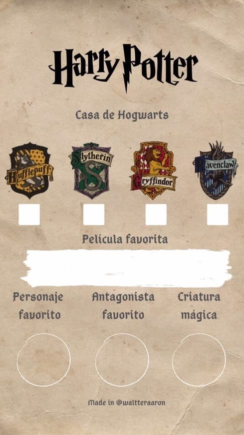 Fashion Plantilla de Harry Potter