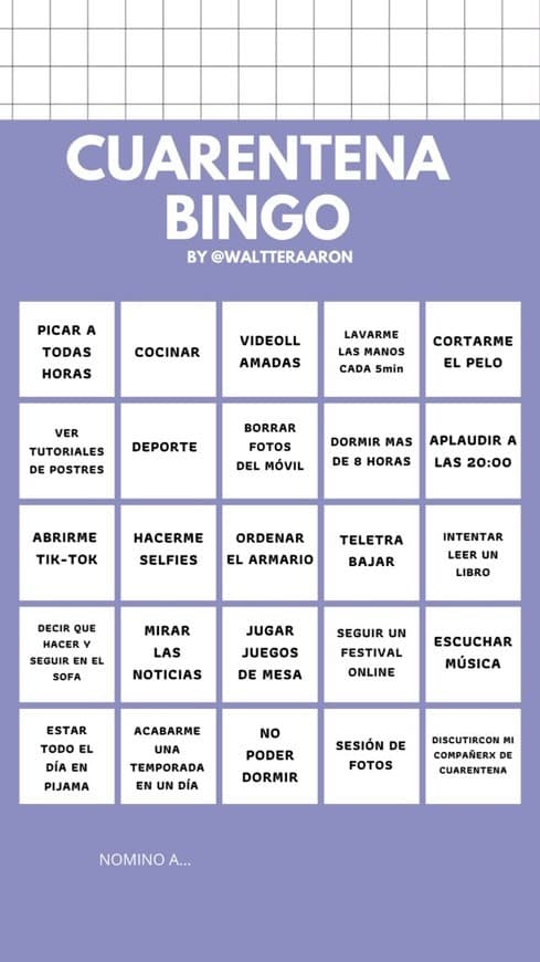 Fashion Bingo Cuarentena