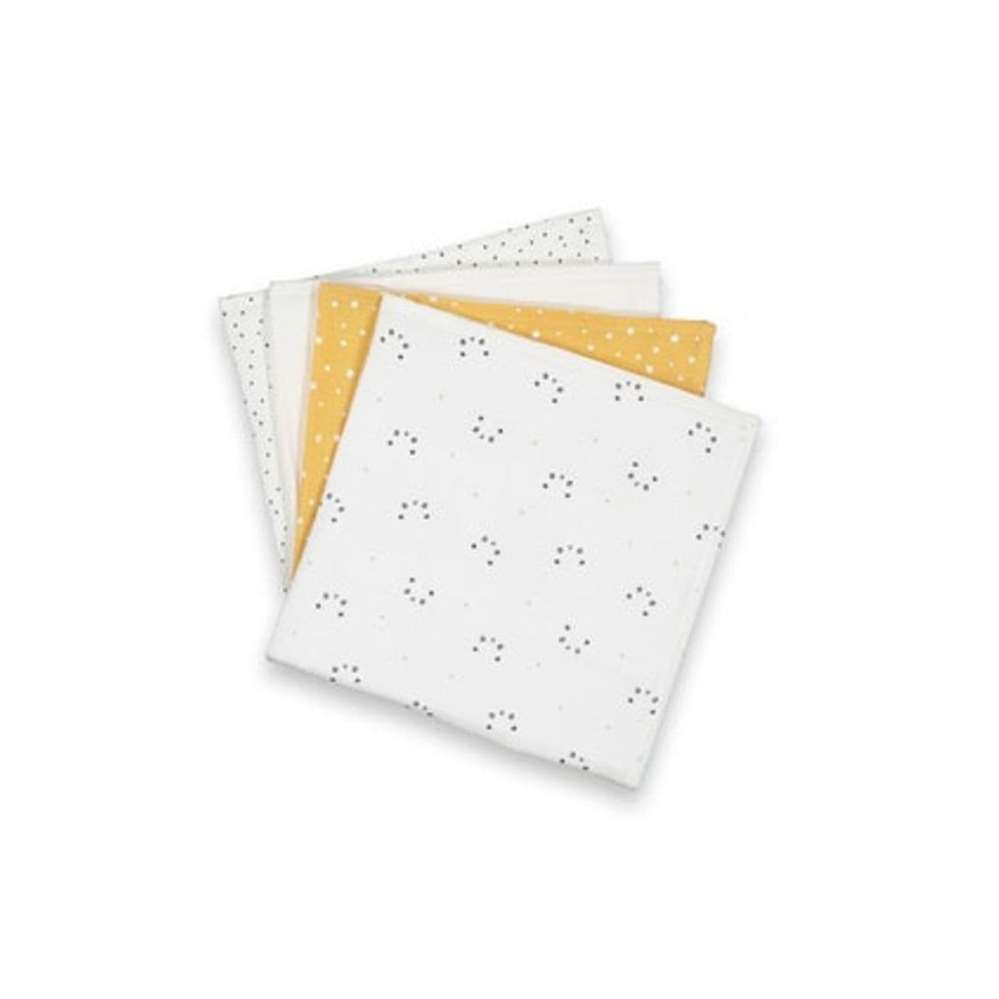 Producto Pack of 4 printed muslin squares yellow