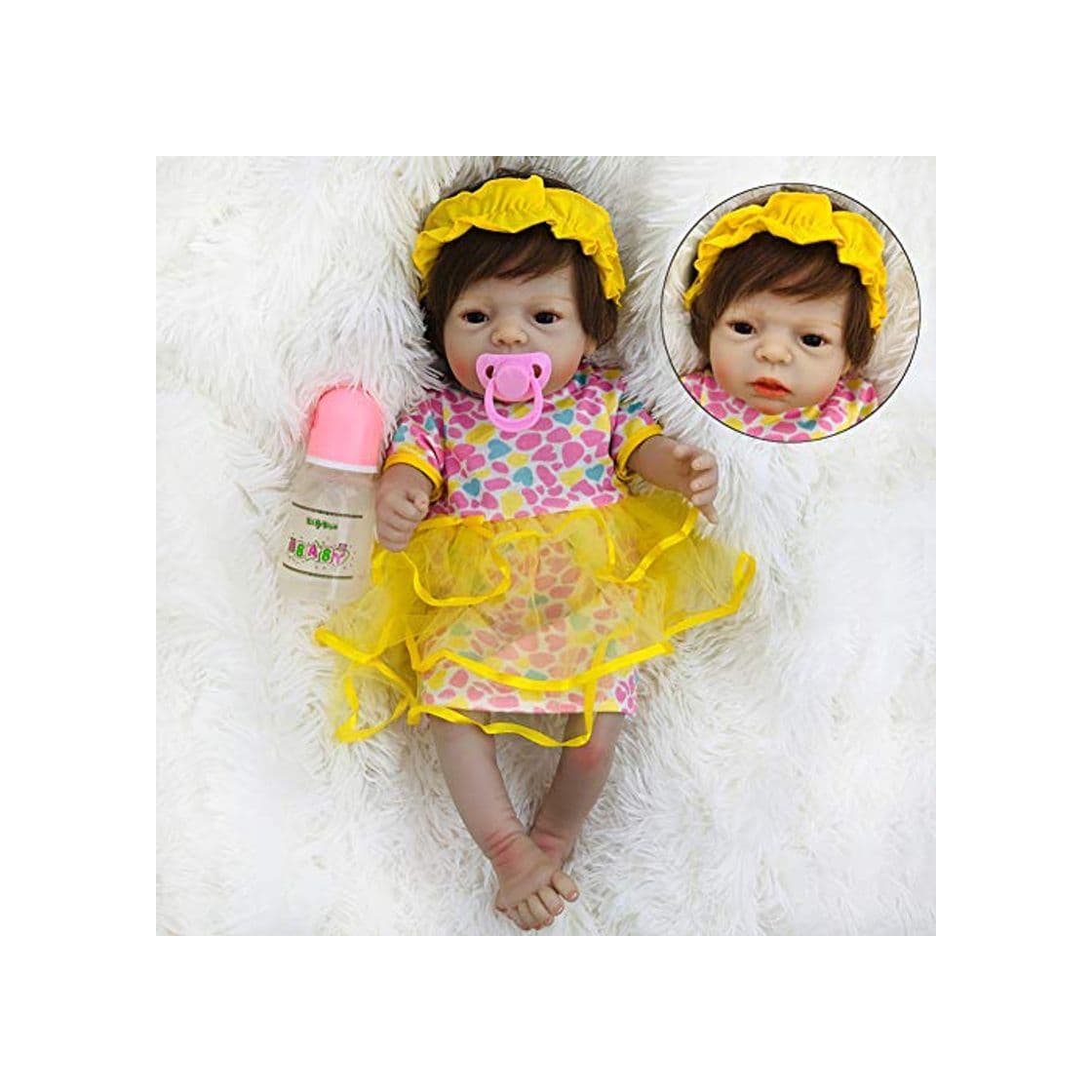 Product WYN 22 Pulgadas Reborn Baby Doll 55 Cm Full Silicon Reborn Dolls Realista Bonecas Linda Chica para Regalo De Cumpleaños