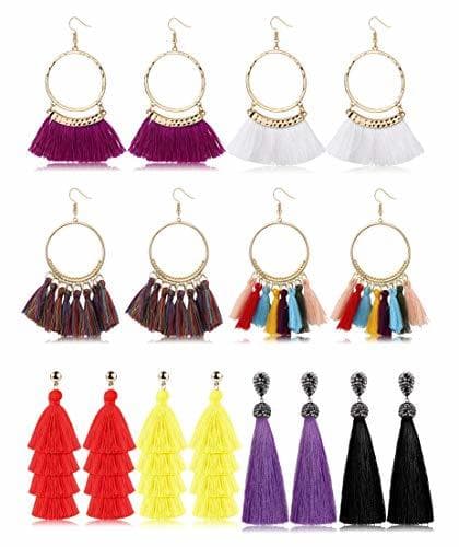 Product YADOCA 8 Pares De Aretes De Borla Para Las Mujeres Largas Capas