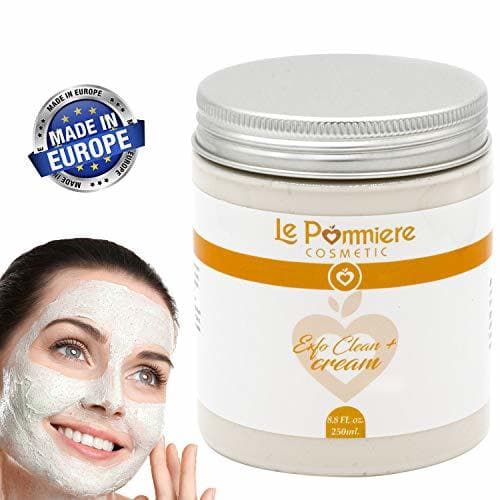 Product Mascarilla exfoliante facial 250ml con ácido hialurónico. Arcilla blanca natural purificante para