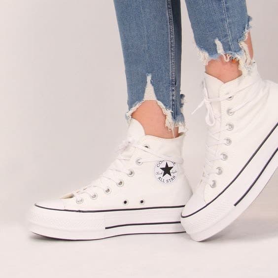 Product Converse Chuck Taylor CTAS Lift Hi, Zapatillas para Mujer, Blanco