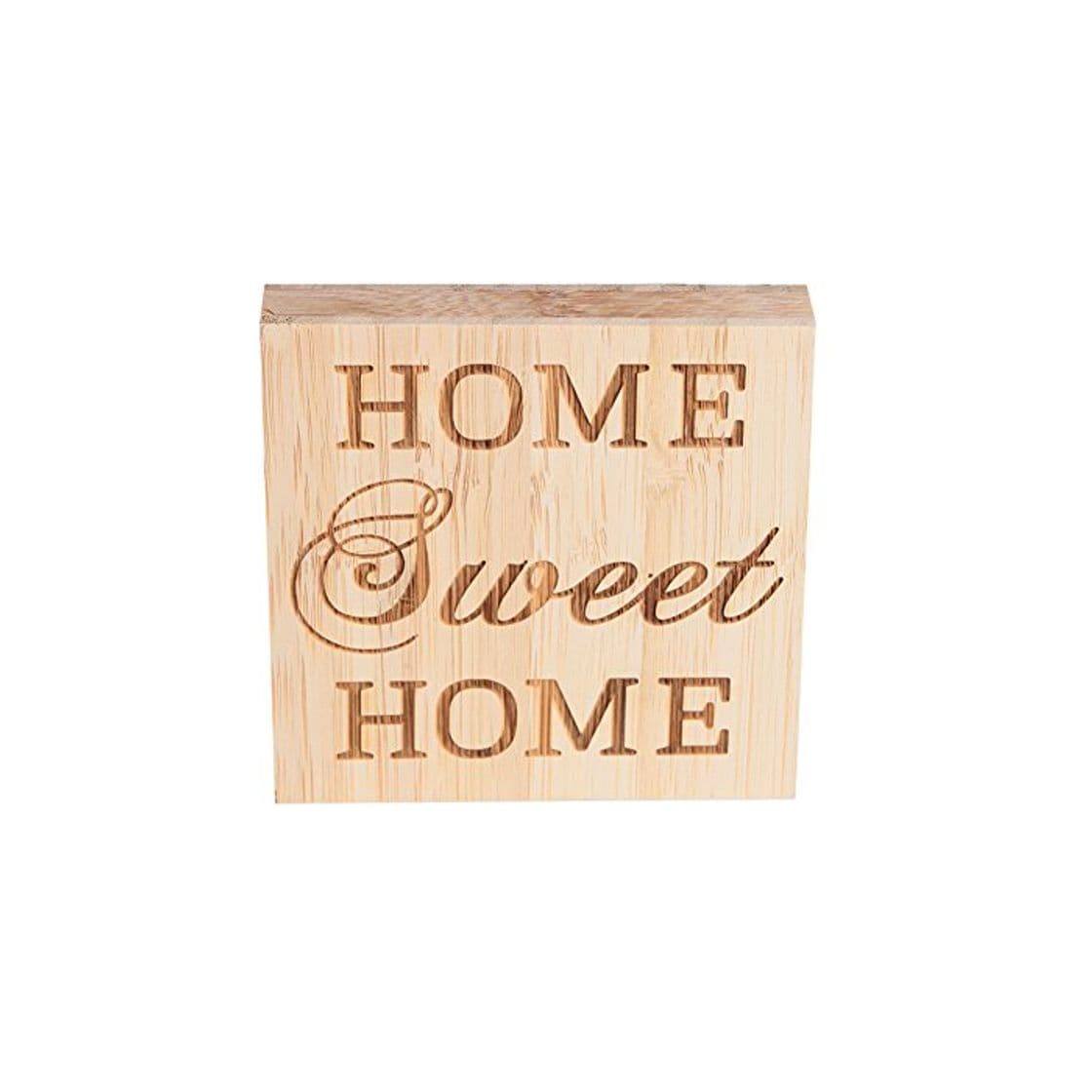 Producto EQLEF Home Sweet Home Madera casera Dulce casera Decoración casera Muestra Bloque de bambú Decoraciones caseras