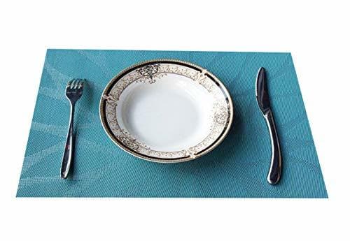 Product FOONREN Manteles Individuales,Place mats Sets of 6,PVC Vinilo Tejido Table Mats,Antideslizantes,Heat Resistant