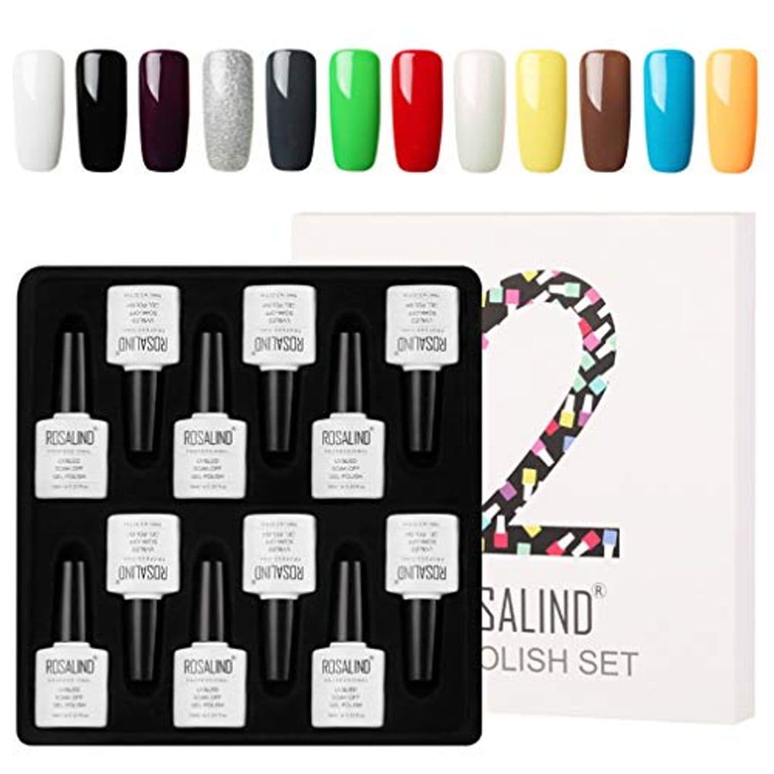 Producto ROSALIND gel esmalte de uñas conjunto remojo de kit de barniz Semi permanente gel laca 12pcs 10ml