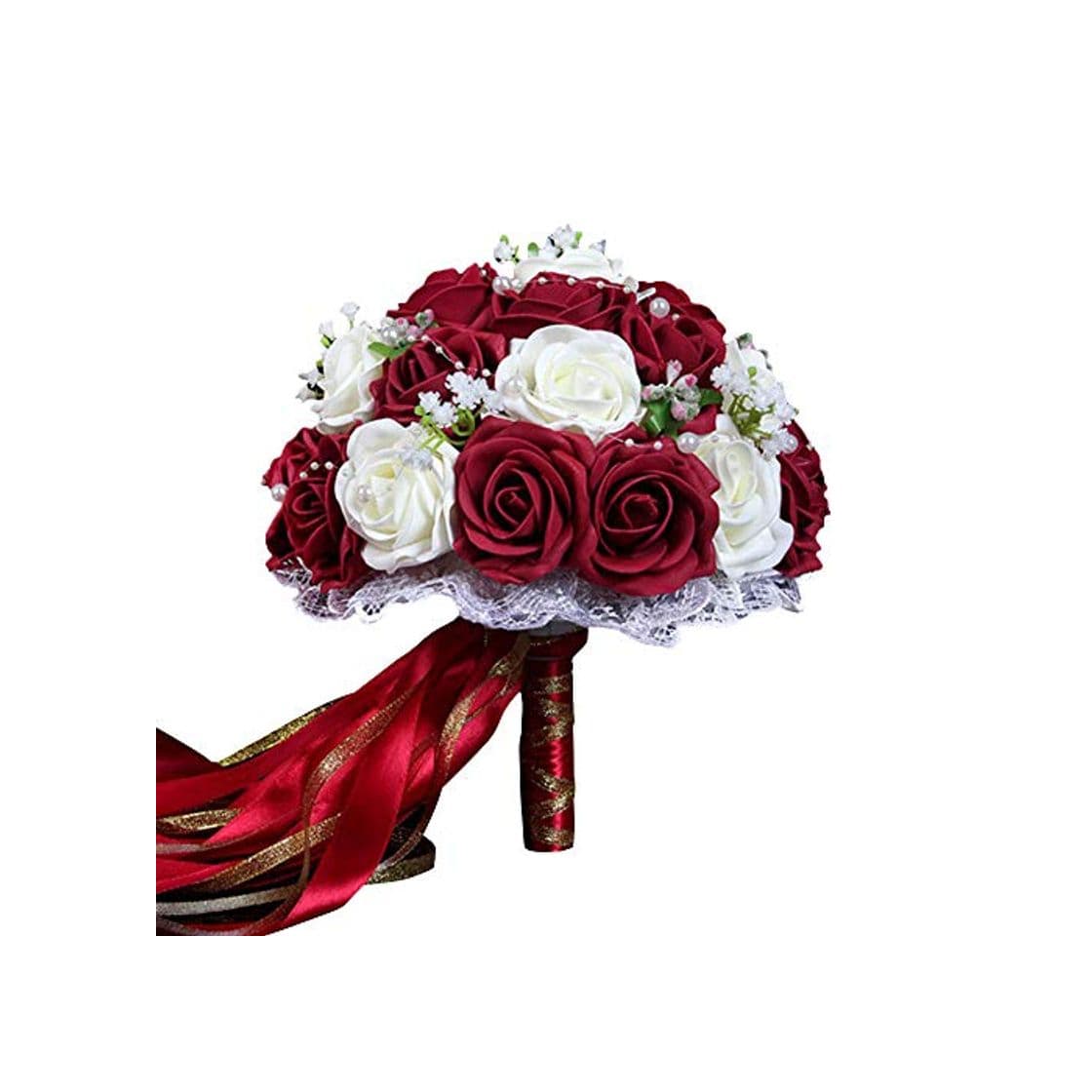 Producto Ramo de Flores Artificiales Bouquet Nupcial de Boda Rosas Flores de Novia