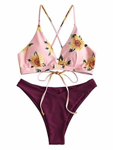 Producto ZAFUL Conjunto de Bikini con Relleno Push Up Triangular Busto Ajustable con