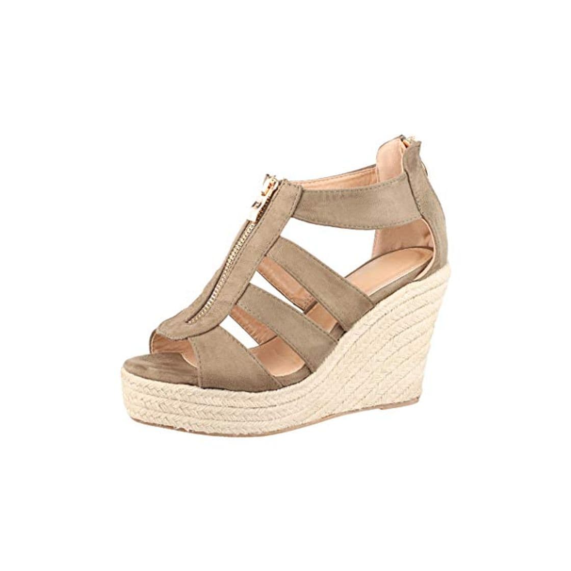 Producto Jumex Elara Sandalias de Mujer Tacón de Cuña Plataforma Chunkyrayan TH82221 Olive