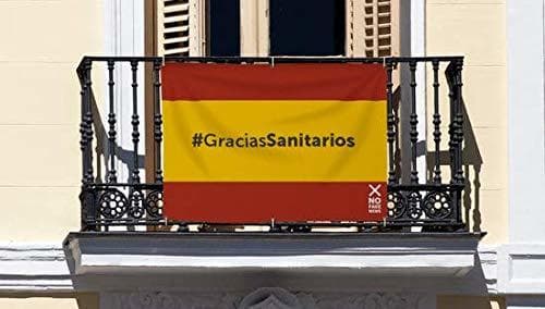 Product Bandera de Lona con el Hashtag #GraciasSanitarios Medidas 100 x 70 cm